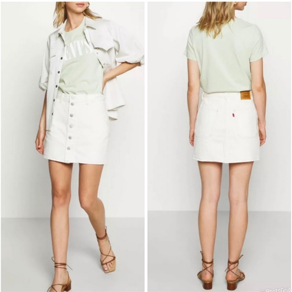 Levi's Button Front Utility Mini Denim Skirt